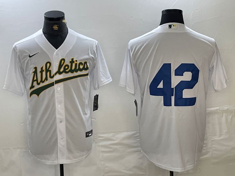 Men Oakland Athletics #42 No Name White 2024 Nike Game MLB Jersey